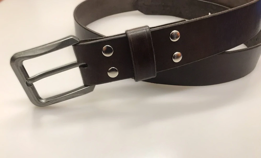 Kožený opasek 4 cm tmavě hnědý - Basic.