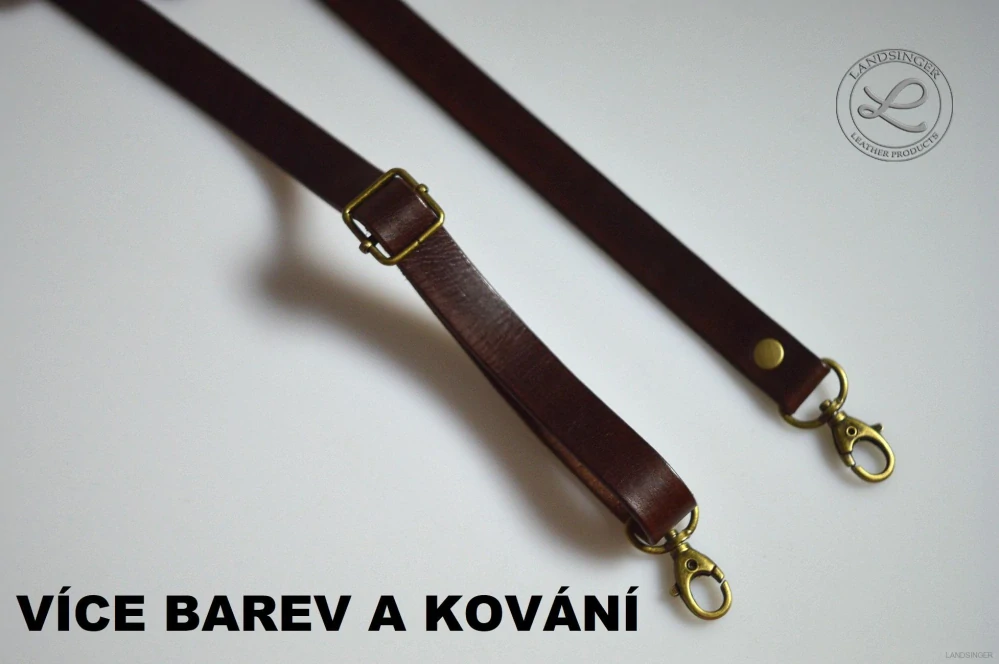 Kožený nastavitelný popruh 120 cm - polotovar na kabelku