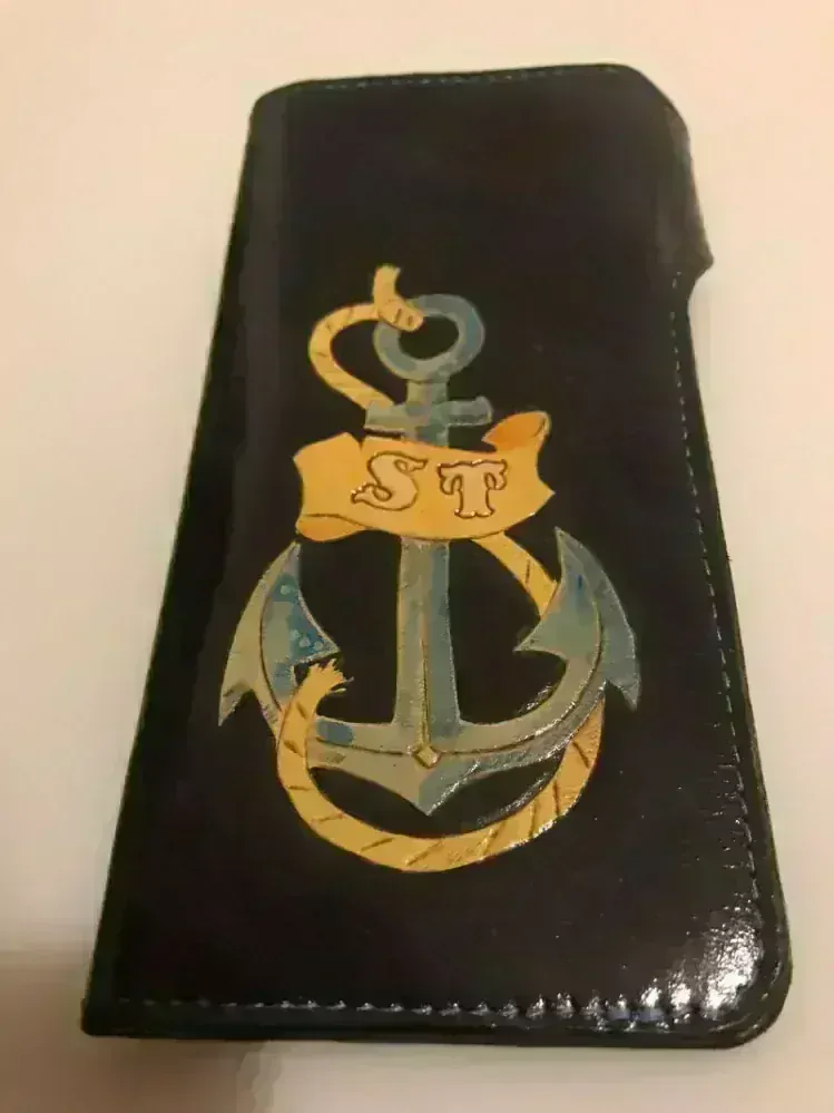 Kožená peněženka biker - zdobená 