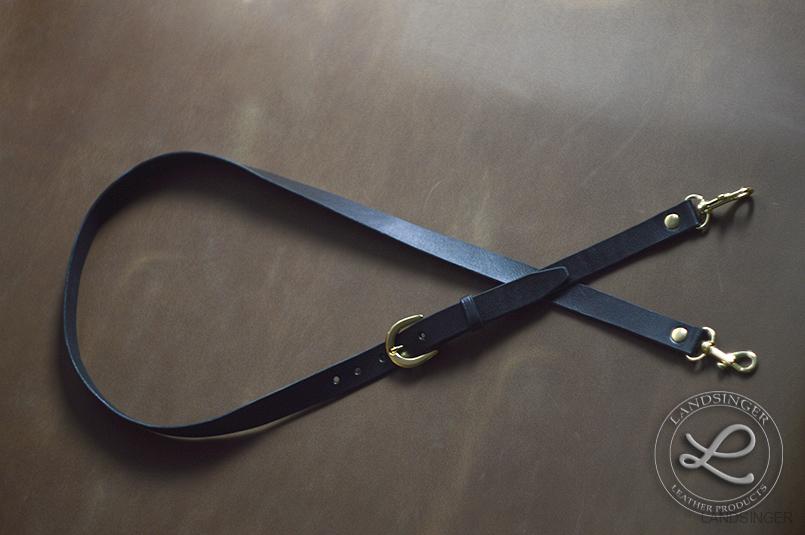 KOŽENÝ POPRUH NA KABELKU -  kulatá spona 