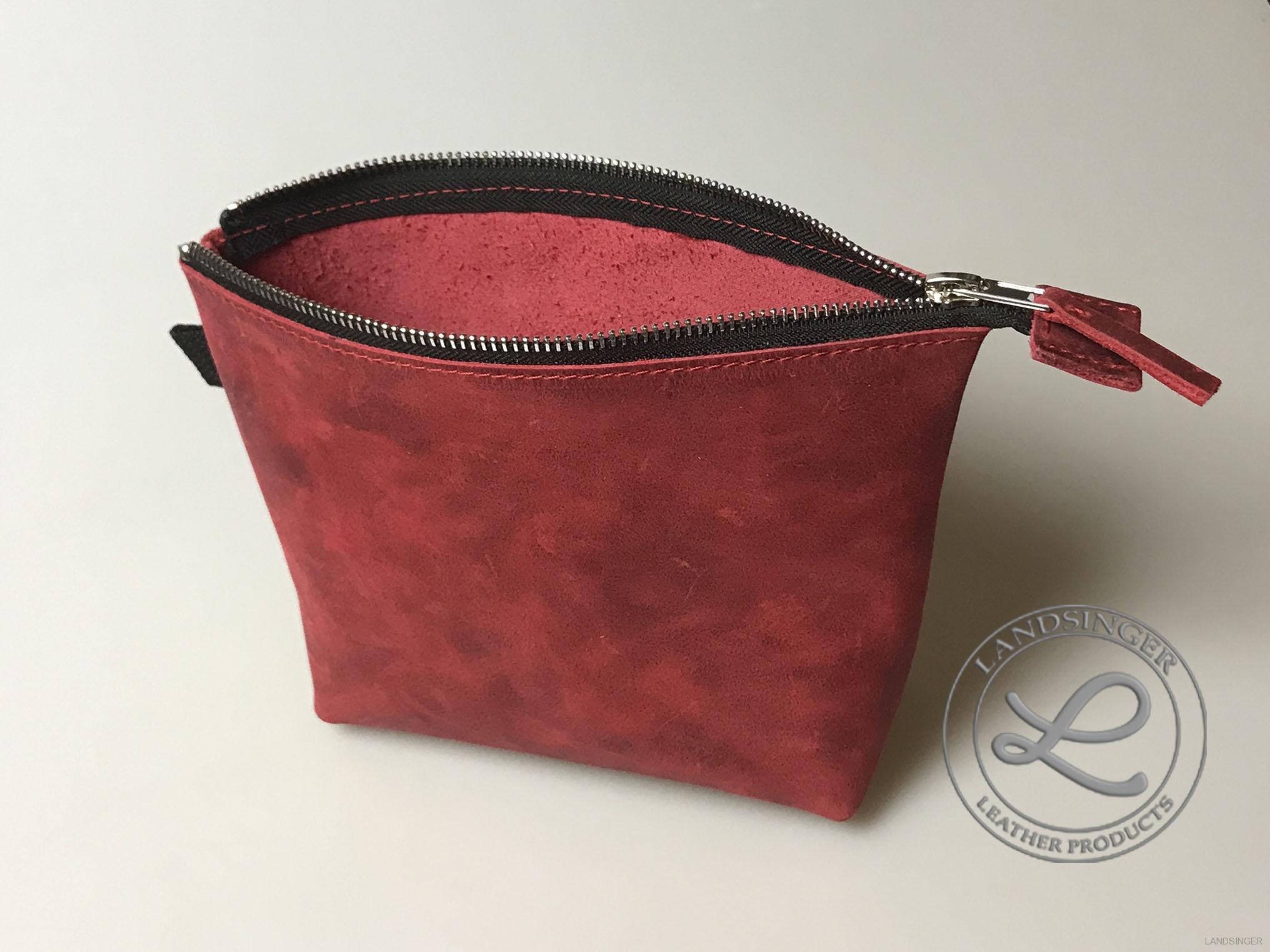 Dámská kožená kosmetická taška - červená Scarletta