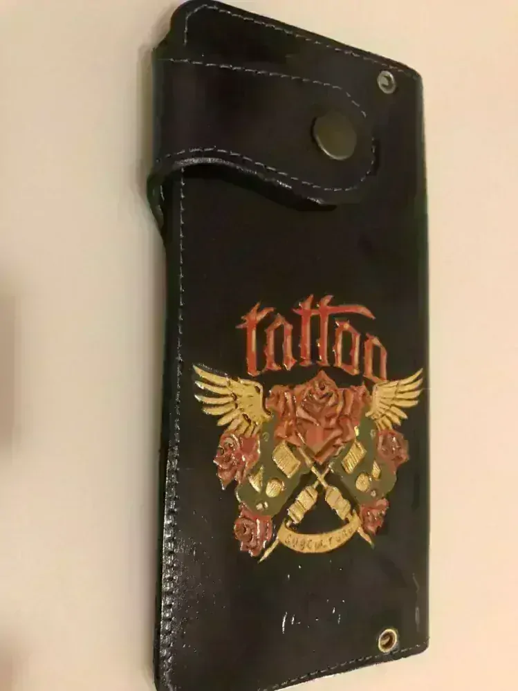 Kožená peněženka biker - zdobená 