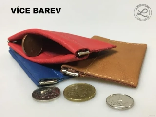 Kožená peněženka na mince s pružinou " LAHTON"