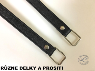 Kožená ucha černá "LAHTON" se spojkou na kabelku