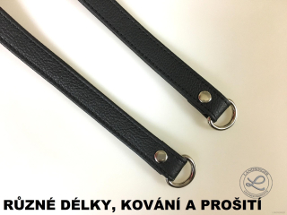 Kožená ucha černá "LAHTON" s polokroužkem na kabelku