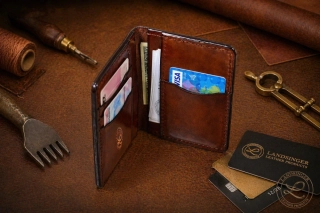 Kožená peněženka - dokladovka koňak tmavý