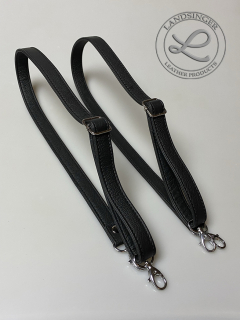 Sada kožených černých popruhů na batoh" LAHTON" (nastavitelné) 2 ks - polotovar