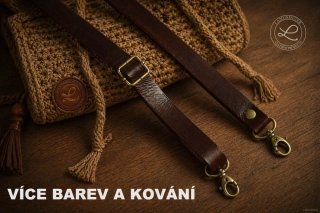 Kožený nastavitelný popruh 120 cm - polotovar na kabelku