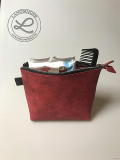 Dámská kožená kosmetická taška - červená Scarletta
