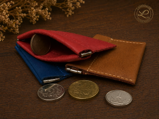 Kožená peněženka na mince s pružinou " LAHTON"