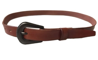 Kožený dámský opasek 2 cm - mahagon