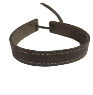 Kožený náramek prošitý tmavě hnědý