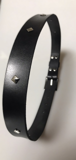 Kožený DÁMSKÝ opasek 3 cm MADAM černý - malá pyramida