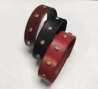 Kožený náramek dámský - duhový