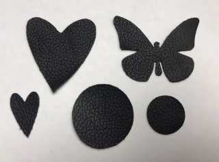 Kožené motýl, srdce, kolečko černé " Lahton" 