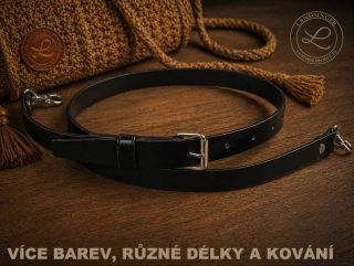 KOŽENÝ POPRUH NA KABELKU S PŘEZKOU 