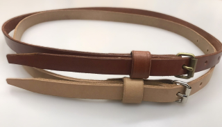 Kožený DÁMSKÝ opasek 1,5 cm mahagon  - klasický