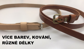 Kožený DĚTSKÝ opasek 1,5 cm mahagon