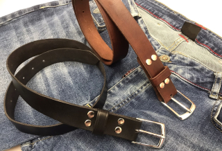 Kožený opasek 3 cm koňak tmavý - Element 