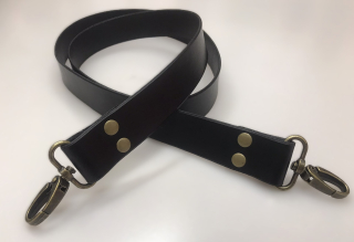 Kožený klasický popruh 3 cm černý - polotovar