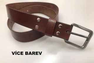 Kožený opasek 4 cm koňak - Basic