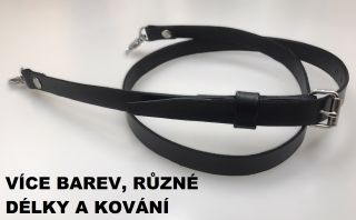 Kožený popruh 1,5 cm s přezkou - černý