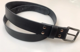 Kožený opasek 4 cm šedý - Basic