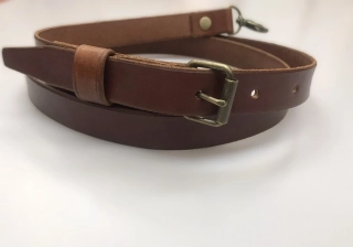 Kožený popruh s přezkou 2 cm - karamel 