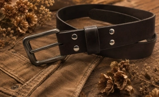 Kožený opasek 4 cm tmavě hnědý - Basic.
