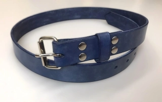 Kožený opasek 3 cm patina jeans modrý